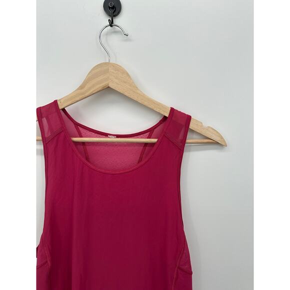 Lululemon Tank Women Sculpt Tie Back Violet Red Pink Size M Workout Gym Running - Picture 6 of 8